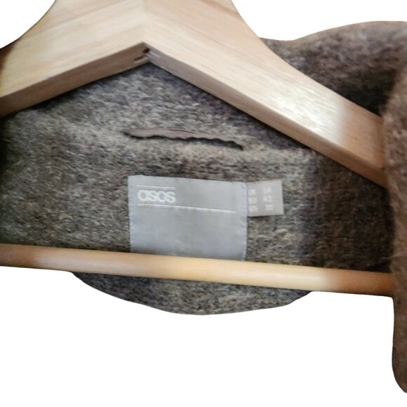 ASOS Long Shawl Cardigan Coat wool blend Womens size 10 - Picture 4 of 4